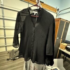 Sheer over blouse black and elegant size medium Fashion Bug brand